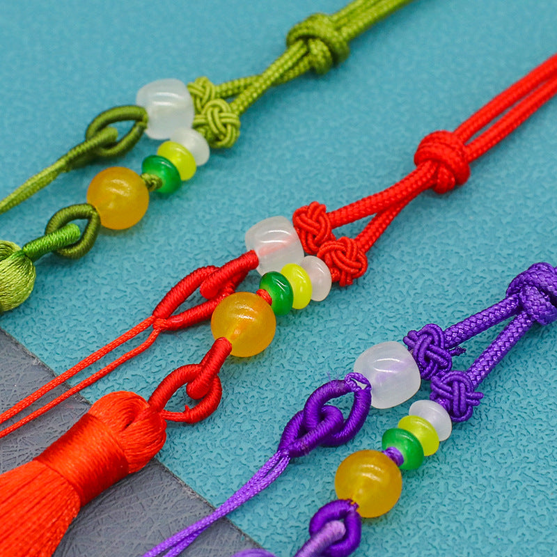 Tassel Handle Piece with Tassel, Handmade Woven DIY Short Sword Tassel Pendant
