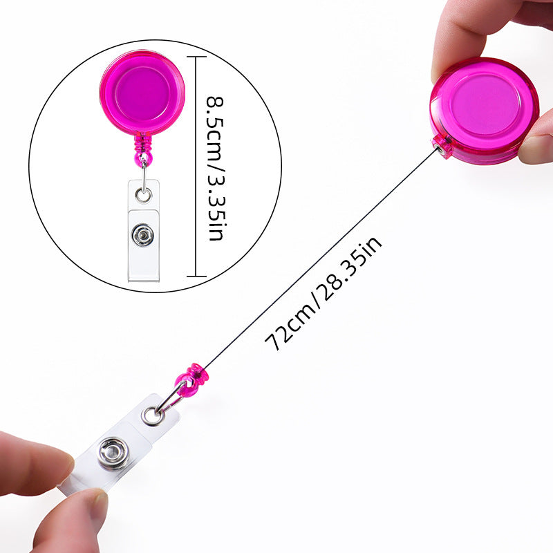 Transparent Easy Pull Buckle Doctor Nurse Breast Card Certificate Card Case Anti-loss Clip Buckle Meal Card Work Card Transparent Color Retractable Buckle