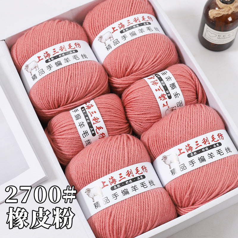Shanghai Sanli 290 medium thick wool diy hand-knitted wool sweater cardigan scarf wool wholesale