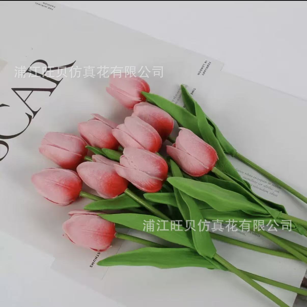 High-End Pu Tulip Artificial Flowers Cross-Border Exclusive for Home and Hotel Wedding Photography Props Feel Artificial Flowers Wholesale