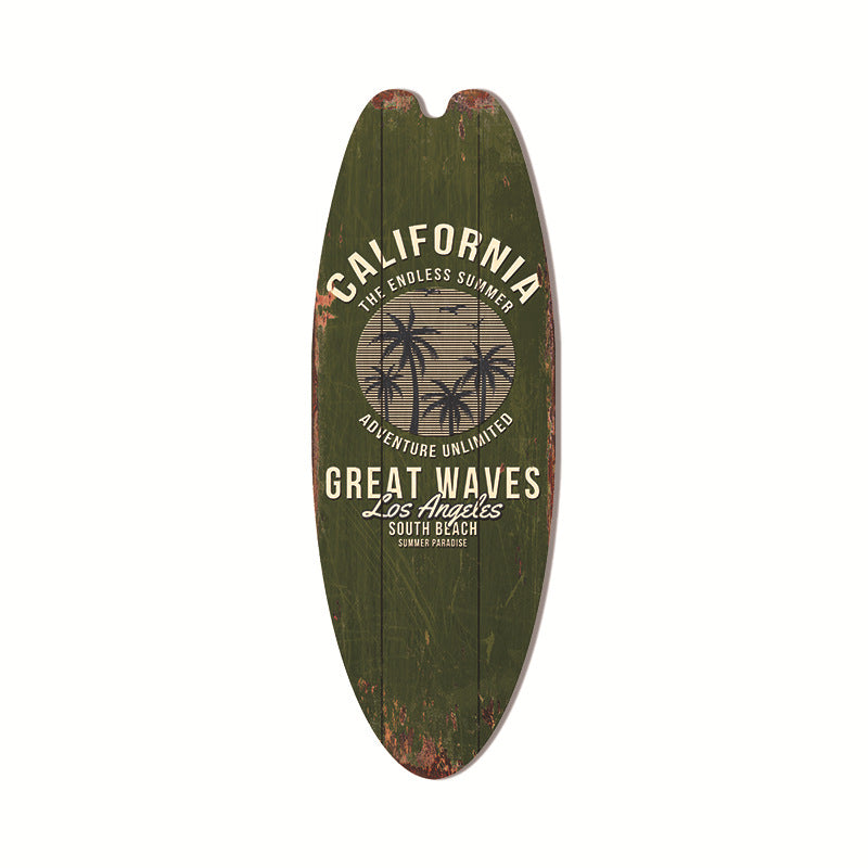Cross-Border Surfboard Pendant Beach Leisure Wall Decoration Wooden Brand Hawaiian Party Supplies Scene Layout