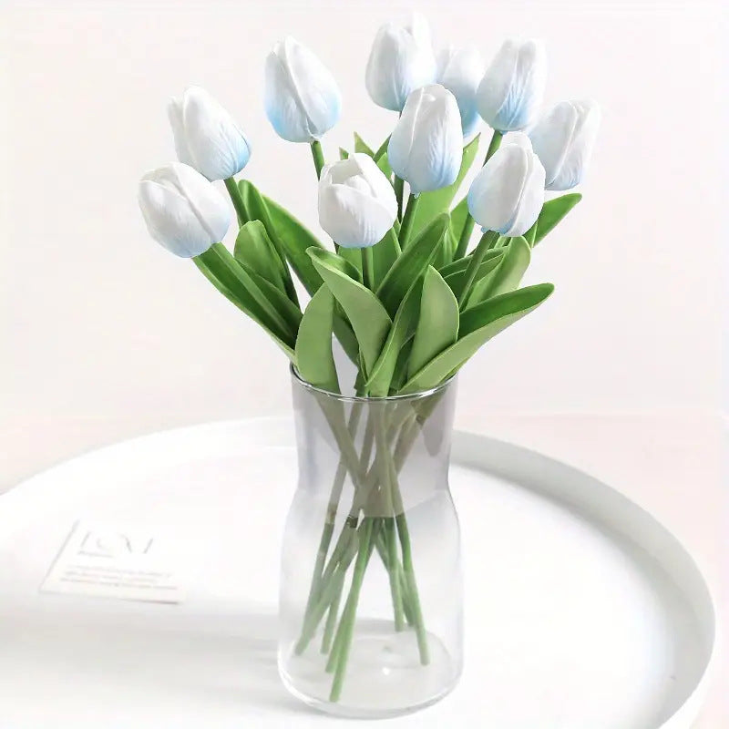 Pu Mini Tulip Artificial Flower Bouquet Cross-Border Artificial Flower Home Decoration Photo European Style Ornaments Factory Direct Sale