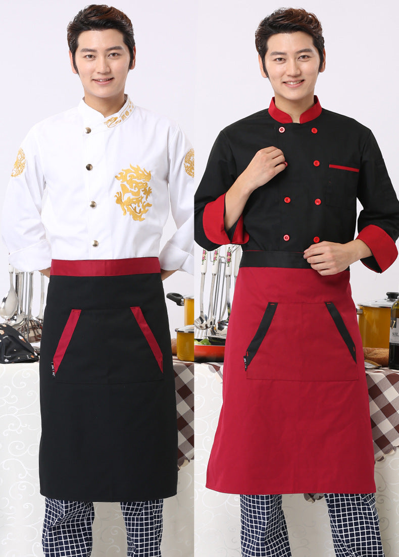 Chef work clothes apron half-length men's and women's hotel restaurant restaurant kitchen catering business special half-waist