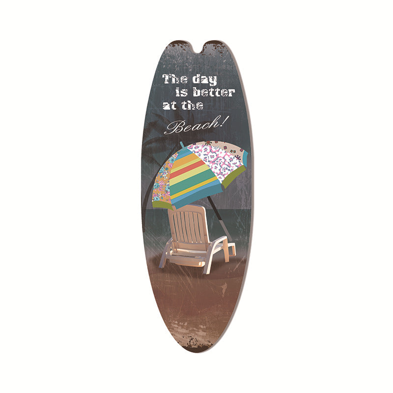 Cross-Border Surfboard Pendant Beach Leisure Wall Decoration Wooden Brand Hawaiian Party Supplies Scene Layout