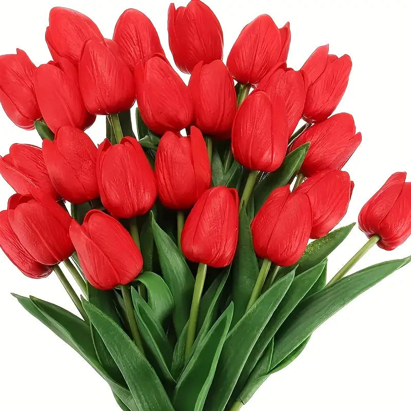 Pu Mini Tulip Artificial Flower Bouquet Cross-Border Artificial Flower Home Decoration Photo European Style Ornaments Factory Direct Sale