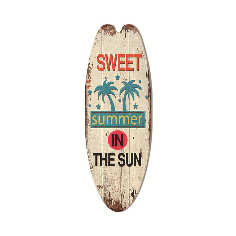 Cross-Border Surfboard Pendant Beach Leisure Wall Decoration Wooden Brand Hawaiian Party Supplies Scene Layout
