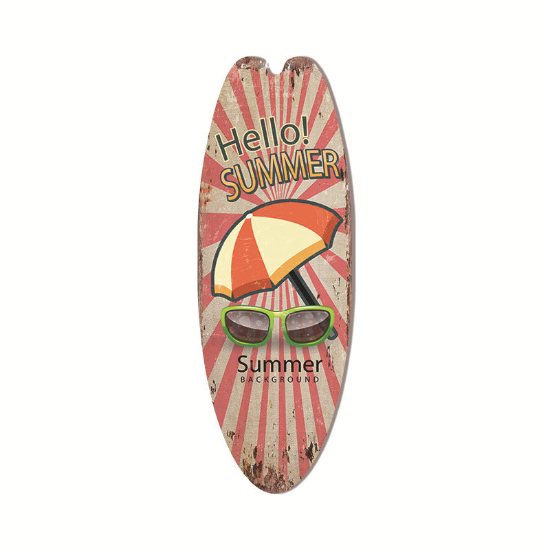 Cross-Border Surfboard Pendant Beach Leisure Wall Decoration Wooden Brand Hawaiian Party Supplies Scene Layout