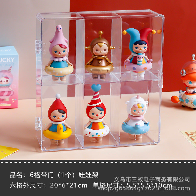 in stock Transparent Dustproof Handmade Blind Box Storage Display Stand Bubble Mate Display Cabinet Doll Lego Storage Box