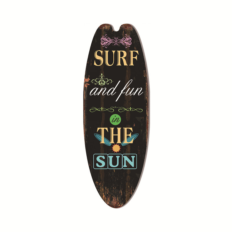 Cross-Border Surfboard Pendant Beach Leisure Wall Decoration Wooden Brand Hawaiian Party Supplies Scene Layout