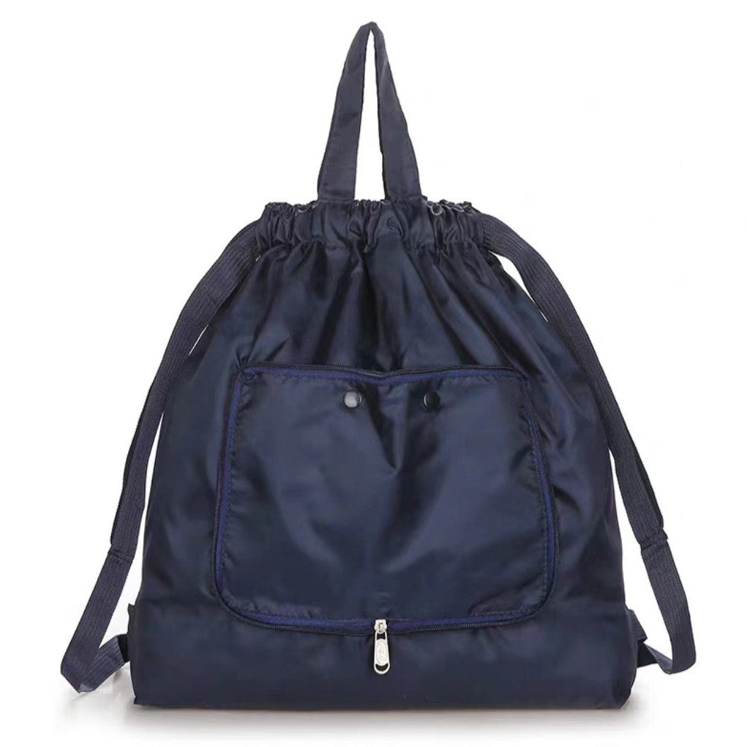 Cross-border New Travel Bag Bundle Mouth Backpack Women's Simple Drawstring Storage Bag Large Capacity Backpack Shopping Bag