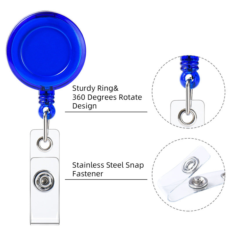 Transparent Easy Pull Buckle Doctor Nurse Breast Card Certificate Card Case Anti-loss Clip Buckle Meal Card Work Card Transparent Color Retractable Buckle
