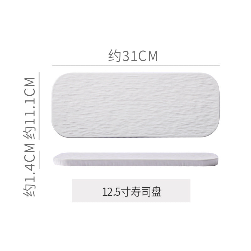Stone Pattern Round Flat Ceramic Plate Western Food Steak Plate High-grade Sense Cake Plate Dim Sushi Plate Dessert Pastry Plate