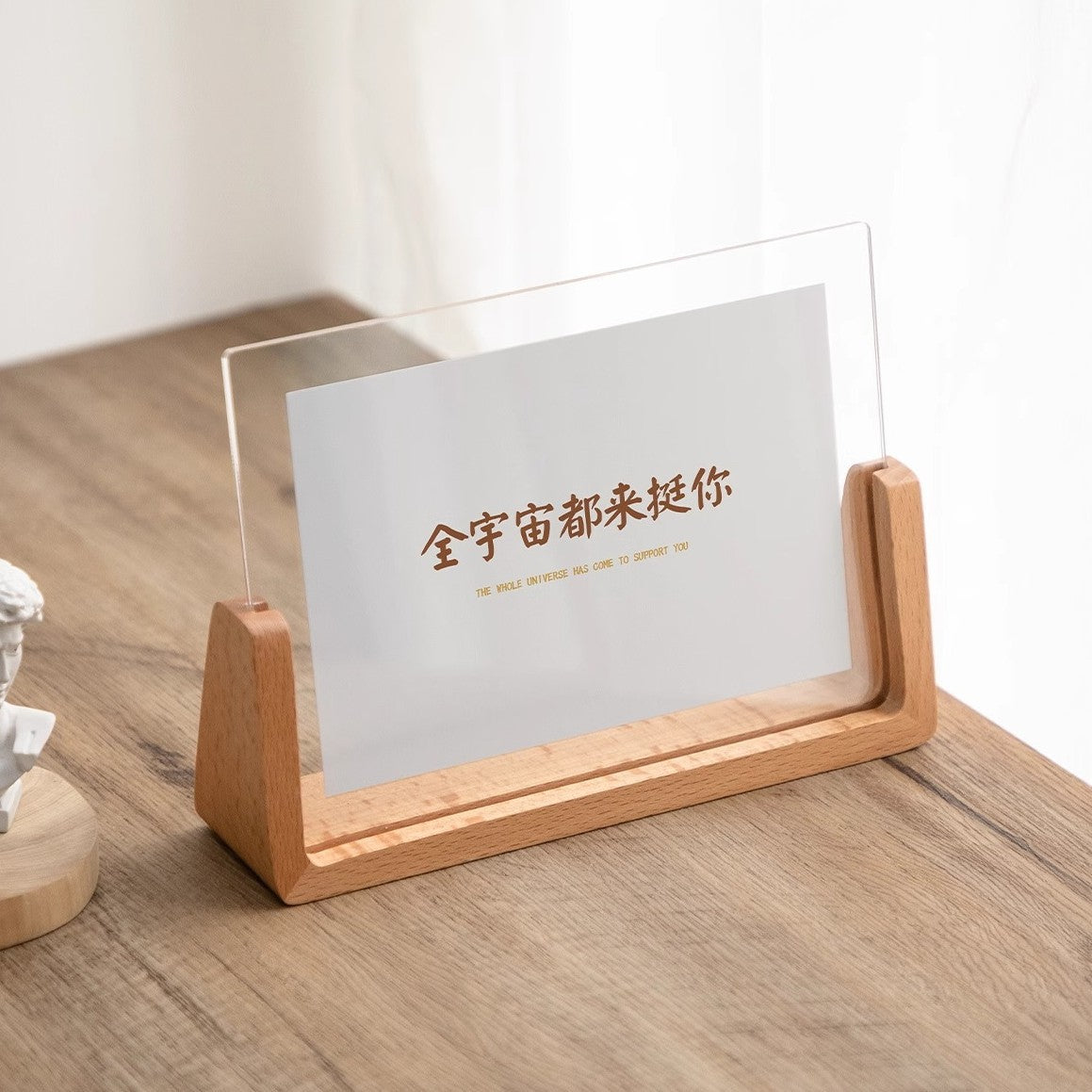 Acrylic Solid Wood Photo Frame Table Display Amazon Handmade Creative Gift Ornament Display Stand 6inch U-Shaped Photo Frame Customization