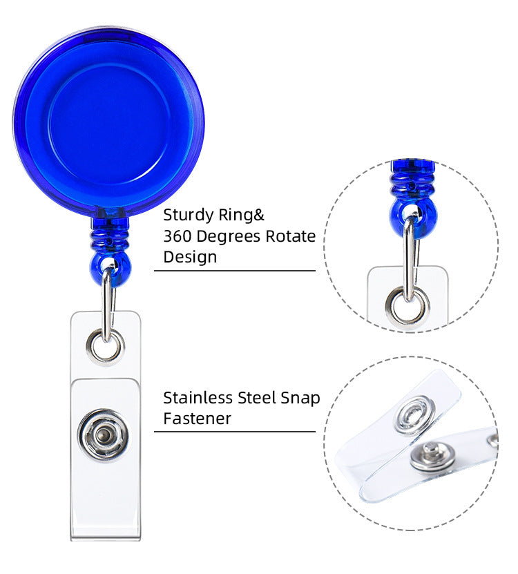 Transparent Easy Pull Buckle Doctor Nurse Breast Card Certificate Card Case Anti-loss Clip Buckle Meal Card Work Card Transparent Color Retractable Buckle
