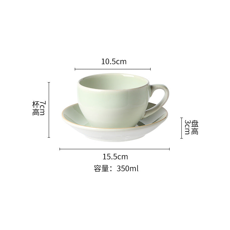 Kiln-Turned Coffee Cup Set Mug Retro Office Water Cup Japanese Breakfast Cup High-Value Ceramic Tea Cup