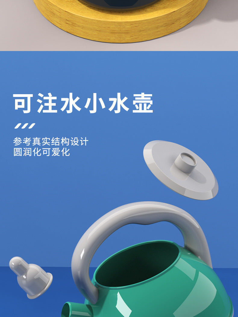 Cross-border simulation kitchenette cooking kitchenware suit fruit cutting music girls play house toys induction cooker cooking