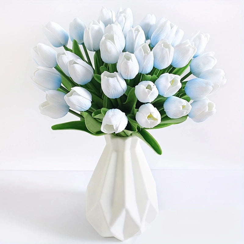 High-End Pu Tulip Artificial Flowers Cross-Border Exclusive for Home and Hotel Wedding Photography Props Feel Artificial Flowers Wholesale