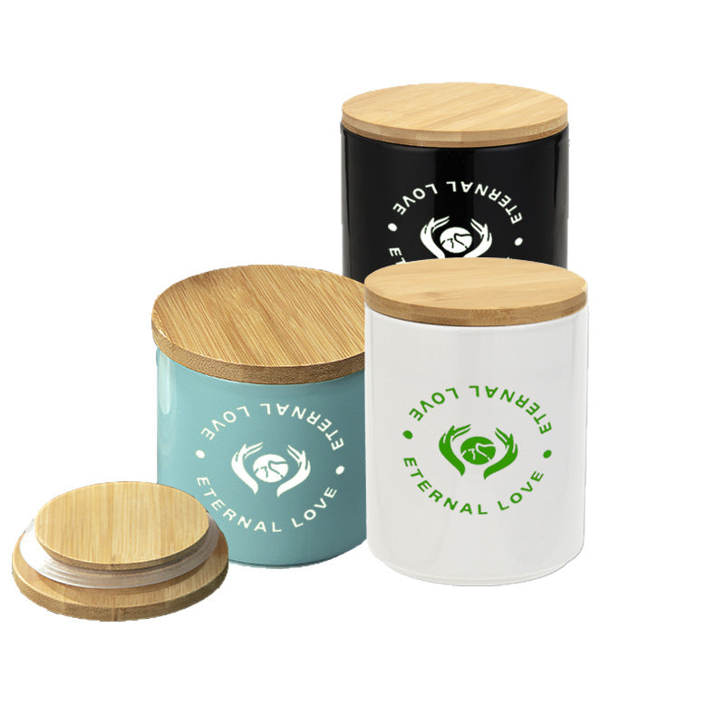 Cross-border ceramic cans, tea, coffee beans, storage cans, kitchen miscellaneous grains, seasoning, sealed cans, logo printing and wholesale
