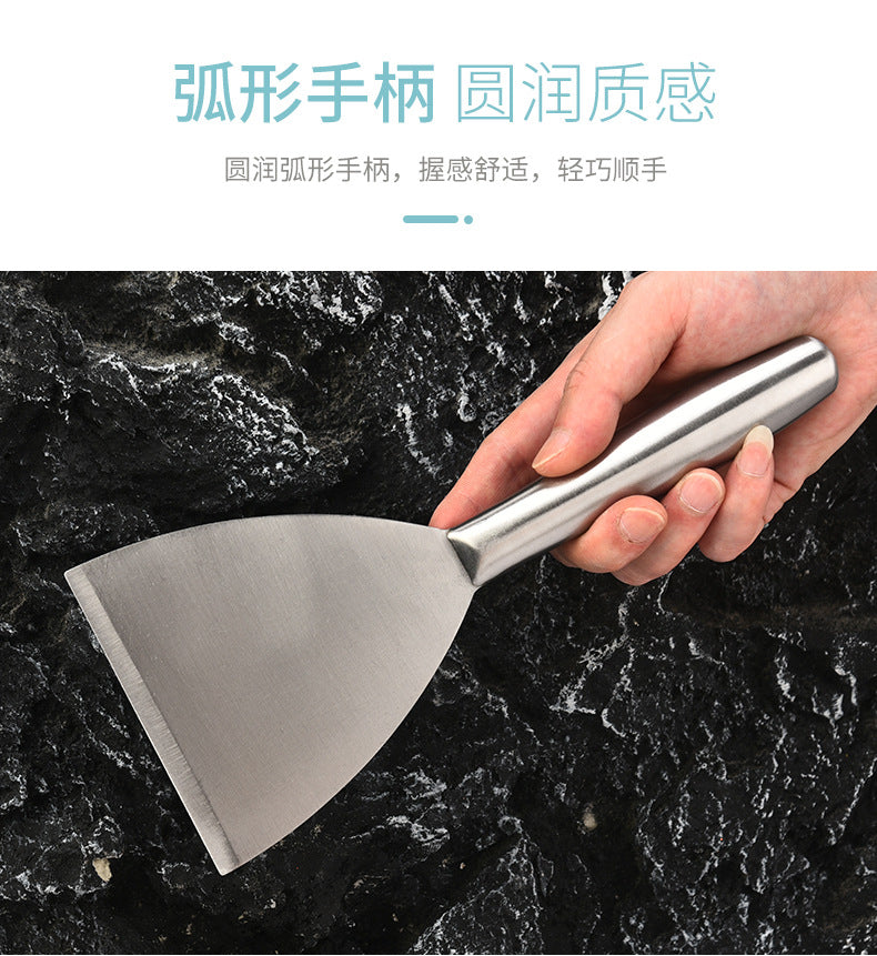 in stock Kitchen Japanese Cuisine Shovel Fried Steak Steak Grilled Shovel Stainless Steel Hollow Handle Pot Shovel Fried Teppanyaki Shovel