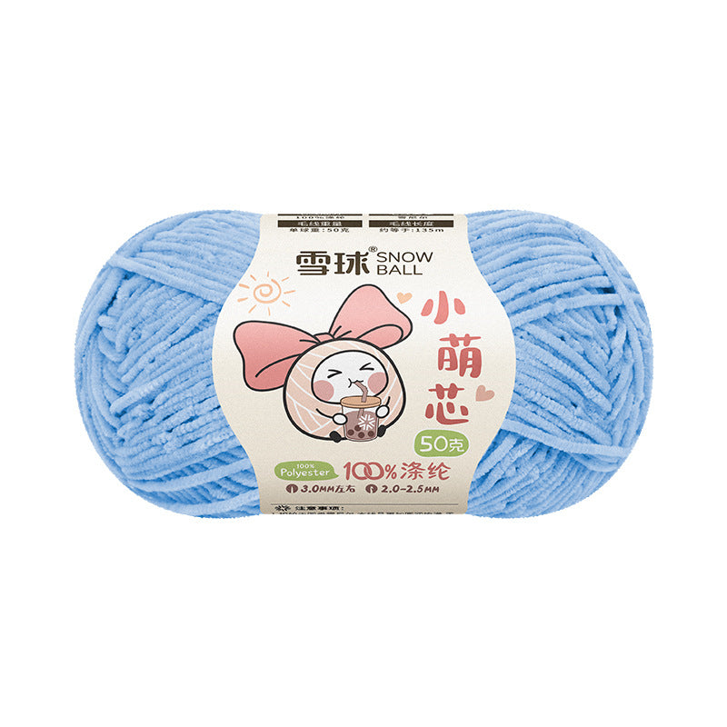 Snowball Macey Core Matte Chenille Fine Wool DIY Handmade Knitted Doll Scarf Hat Hair Accessories Crochet