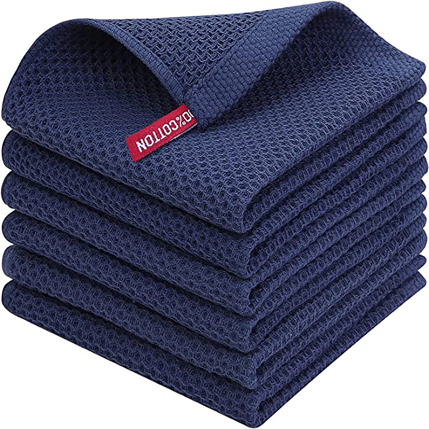 Cross-border Amazon pure cotton honeycomb kitchen dishwashing square towel can be suit with hook waffle square towel generation sticker code