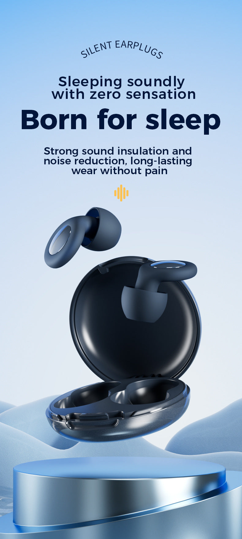 Silicone Earplugs for Sleep Noise Cancel Noise Reduction-Soundproof Reduce Disturbances -Quality loop Earplugs
