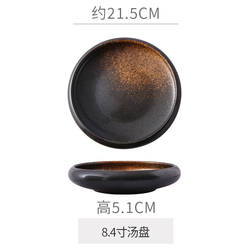Retro Japanese Style Ceramic Bowl Creative Personality Household Rice Bowl Restaurant Special Snack Bowl Dessert Salad Bowl