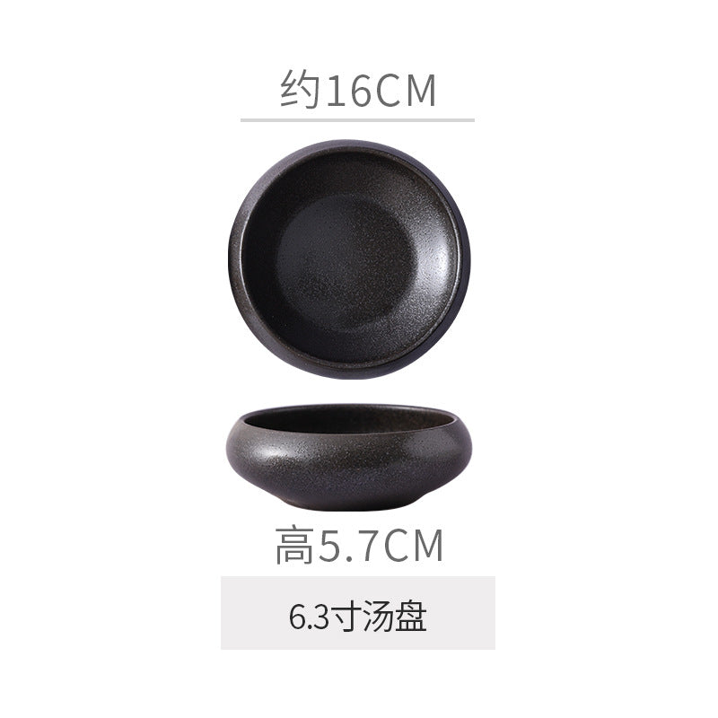 Retro Japanese Style Ceramic Bowl Creative Personality Household Rice Bowl Restaurant Special Snack Bowl Dessert Salad Bowl