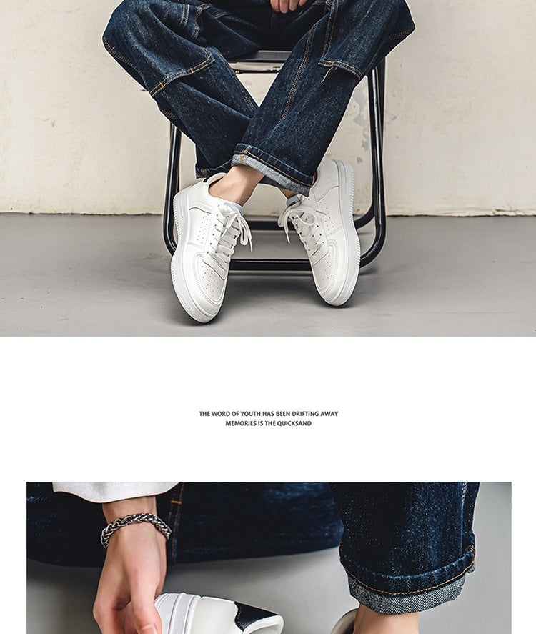 White Shoes Men's Summer Breathable Youth Casual All-match Men's Shoes 2024 New Student Pure White Sports Shoes
