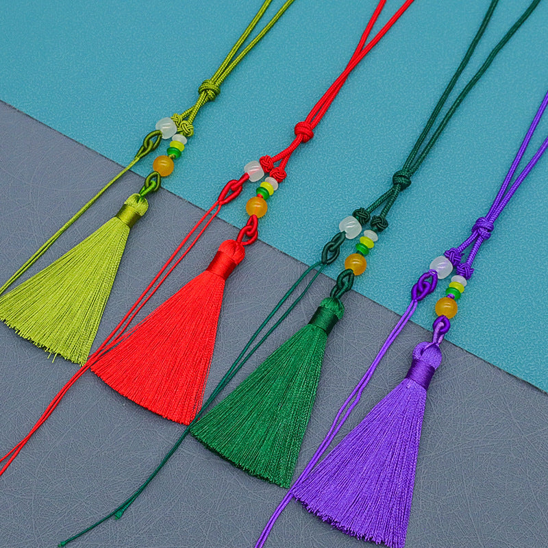 Tassel Handle Piece with Tassel, Handmade Woven DIY Short Sword Tassel Pendant