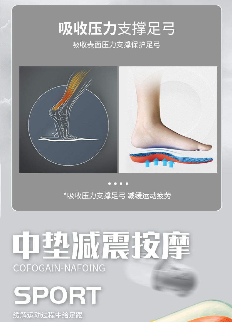 Sports Insoles, Summer Military Training Soft Soles, Shock-Absorbing Men's Sweat-Absorbing Insoles, Flat Arch Full Padded Heel Insoles Wholesale
