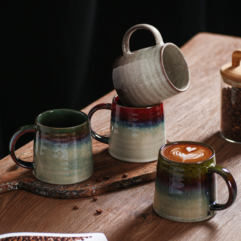 Creative retro Mug Coffee Cup ceramic cup household simple breakfast cup milk Oatmeal cup water cup tea cup
