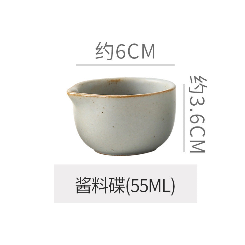 Retro Style Ceramic Kiln Straw Hat Plate Restaurant Hotel Home Threaded Pasta Plate Japanese Fruit Salad Snack Plate