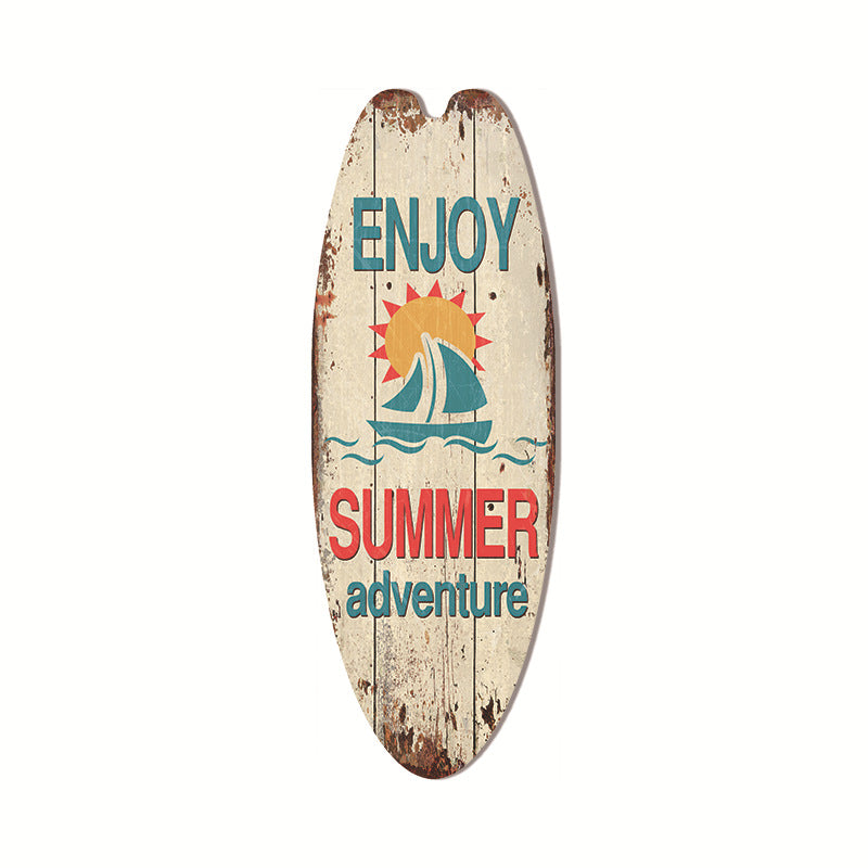 Cross-Border Surfboard Pendant Beach Leisure Wall Decoration Wooden Brand Hawaiian Party Supplies Scene Layout