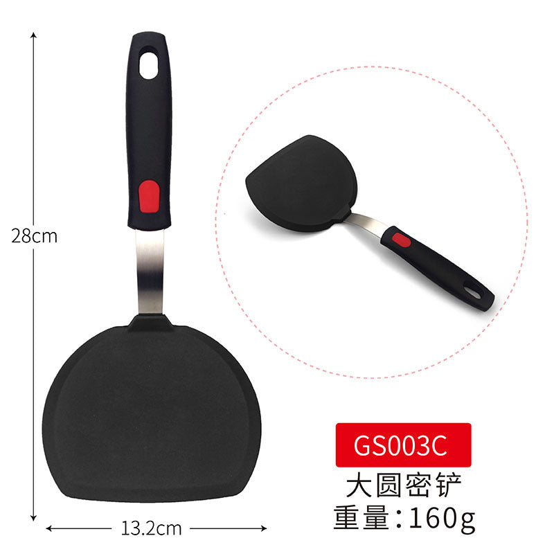 Cross-Border Silicone Cooking Utensils Non-Stick Pan Silicone Spatula Teppanyaki Cooking Spatula Pancake Tamagoyaki Spatula Leaking Spatula