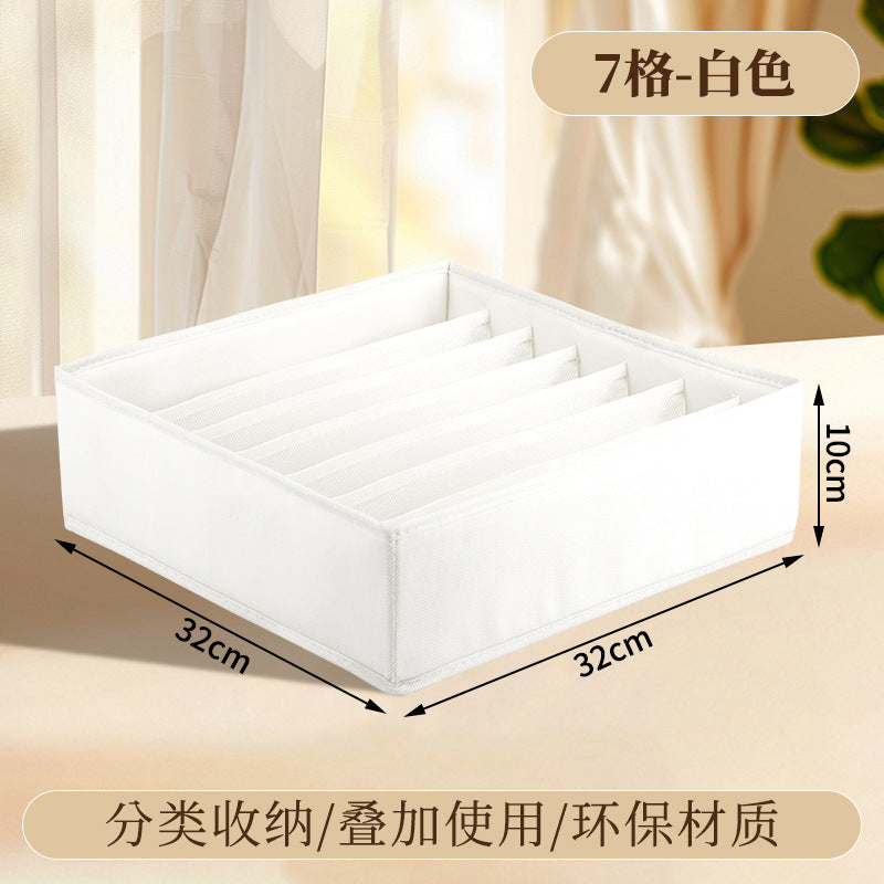 Fabric Underwear Storage Box with Compartments for Home Use, Drawer-Style Storage with Dividers for Organizing Socks