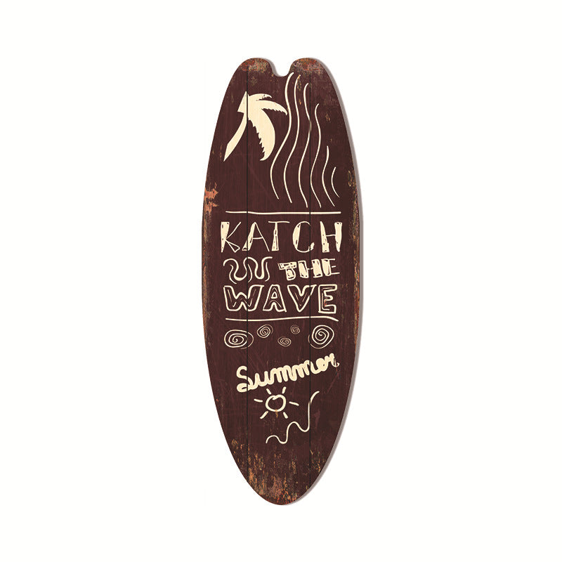 Cross-Border Surfboard Pendant Beach Leisure Wall Decoration Wooden Brand Hawaiian Party Supplies Scene Layout