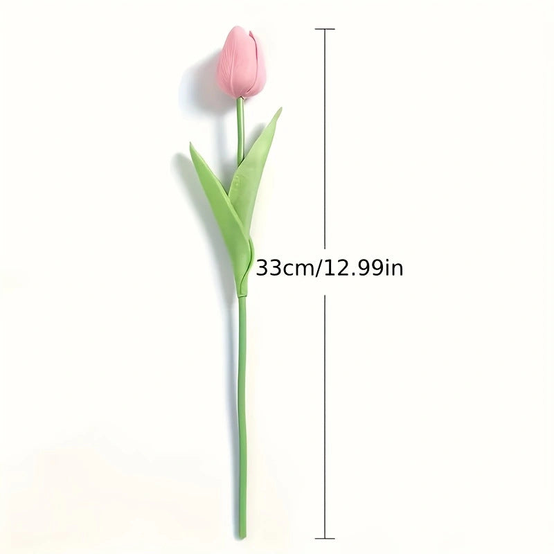 High-End Pu Tulip Artificial Flowers Cross-Border Exclusive for Home and Hotel Wedding Photography Props Feel Artificial Flowers Wholesale