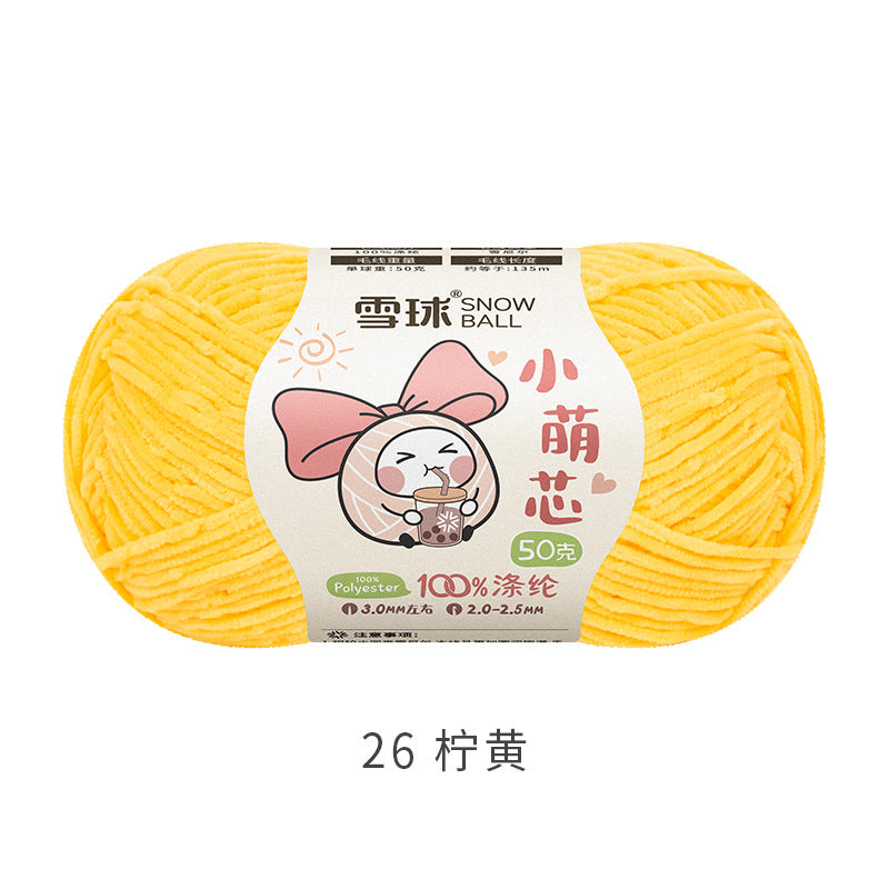 Snowball Macey Core Matte Chenille Fine Wool DIY Handmade Knitted Doll Scarf Hat Hair Accessories Crochet