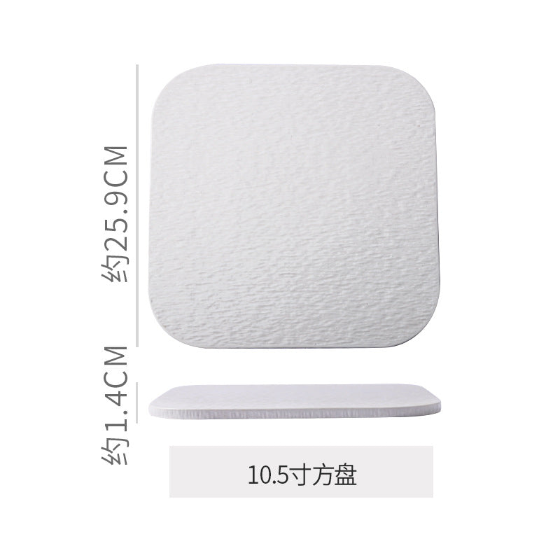 Stone Pattern Round Flat Ceramic Plate Western Food Steak Plate High-grade Sense Cake Plate Dim Sushi Plate Dessert Pastry Plate