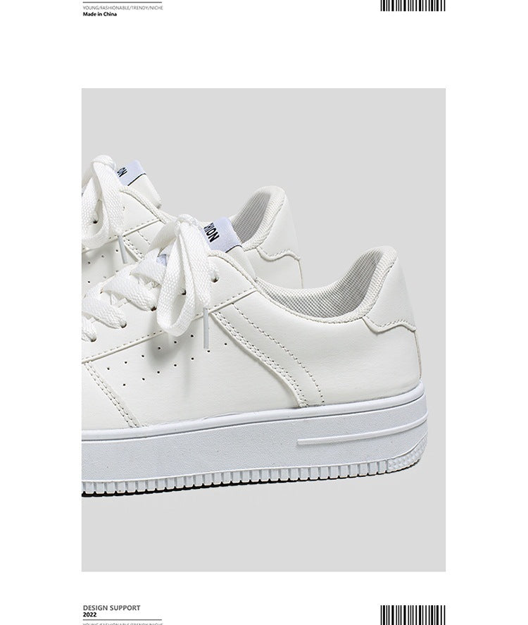 White Shoes Men's Summer Breathable Youth Casual All-match Men's Shoes 2024 New Student Pure White Sports Shoes