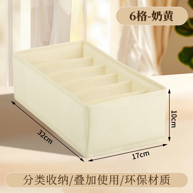 Fabric Underwear Storage Box with Compartments for Home Use, Drawer-Style Storage with Dividers for Organizing Socks