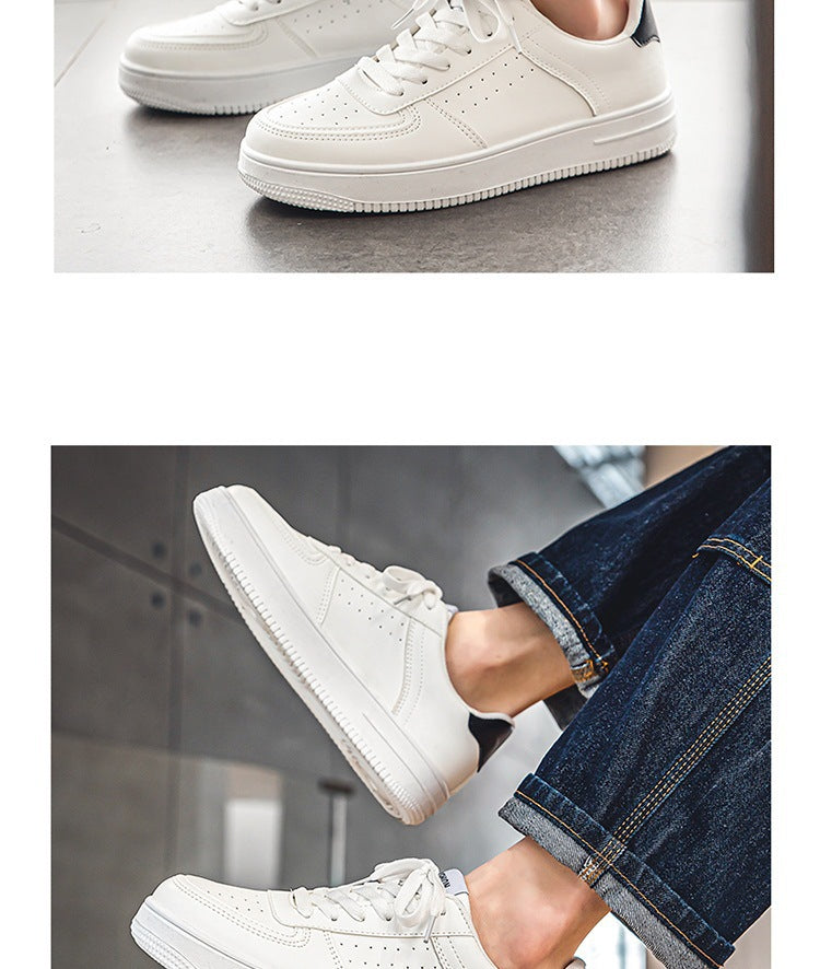 White Shoes Men's Summer Breathable Youth Casual All-match Men's Shoes 2024 New Student Pure White Sports Shoes