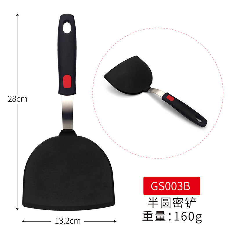 Cross-Border Silicone Cooking Utensils Non-Stick Pan Silicone Spatula Teppanyaki Cooking Spatula Pancake Tamagoyaki Spatula Leaking Spatula