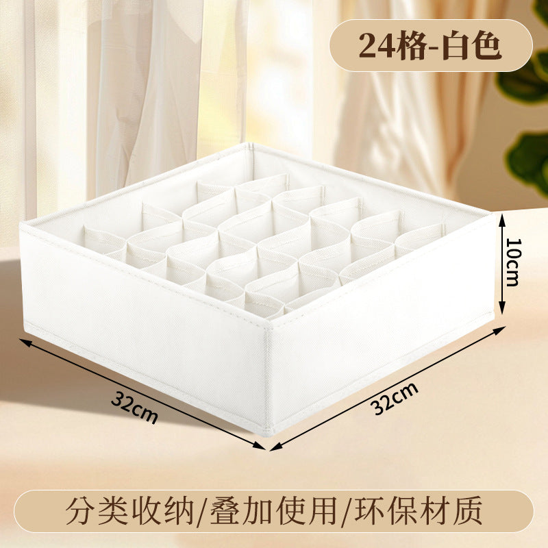 Fabric Underwear Storage Box with Compartments for Home Use, Drawer-Style Storage with Dividers for Organizing Socks