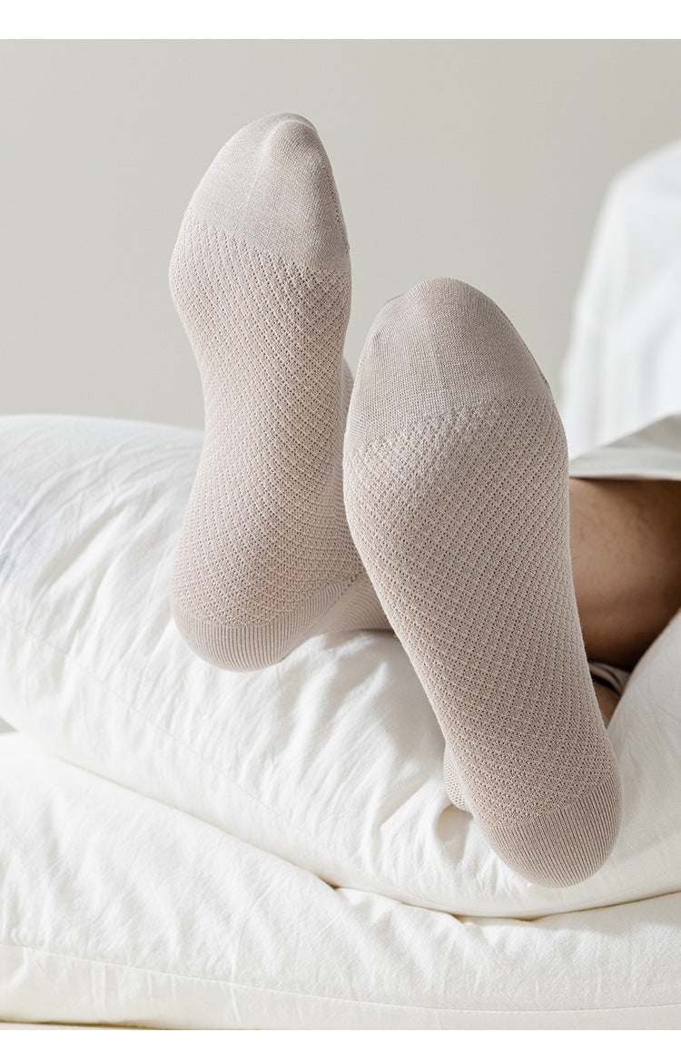 Zhuji socks men's mid-tube socks summer ultra-thin deodorant summer business spring and summer mesh stockings breathable sweat absorption