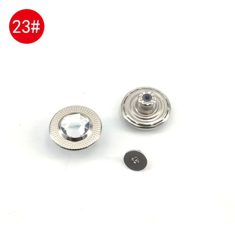 Wholesale In-Stock Waist-Cinching Button-Free Detachable Jeans Buttons, Eco-Friendly Buttons, Screw Metal I-Shaped Buckles
