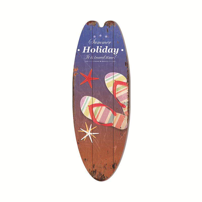 Cross-Border Surfboard Pendant Beach Leisure Wall Decoration Wooden Brand Hawaiian Party Supplies Scene Layout