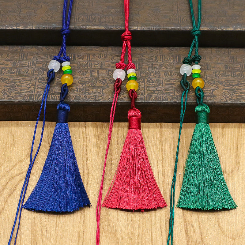 Tassel Handle Piece with Tassel, Handmade Woven DIY Short Sword Tassel Pendant