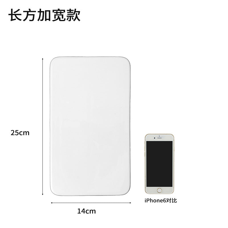 Ceramic Cake Plate Pure White Square Plate Dessert Display Dish Baking Tableware Buffet Round Swing Plate Long Square Plate